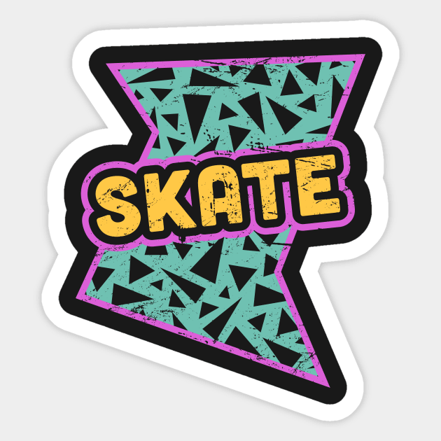 SKATE | Rad 90s Roller Skating Pattern Sticker by MeatMan